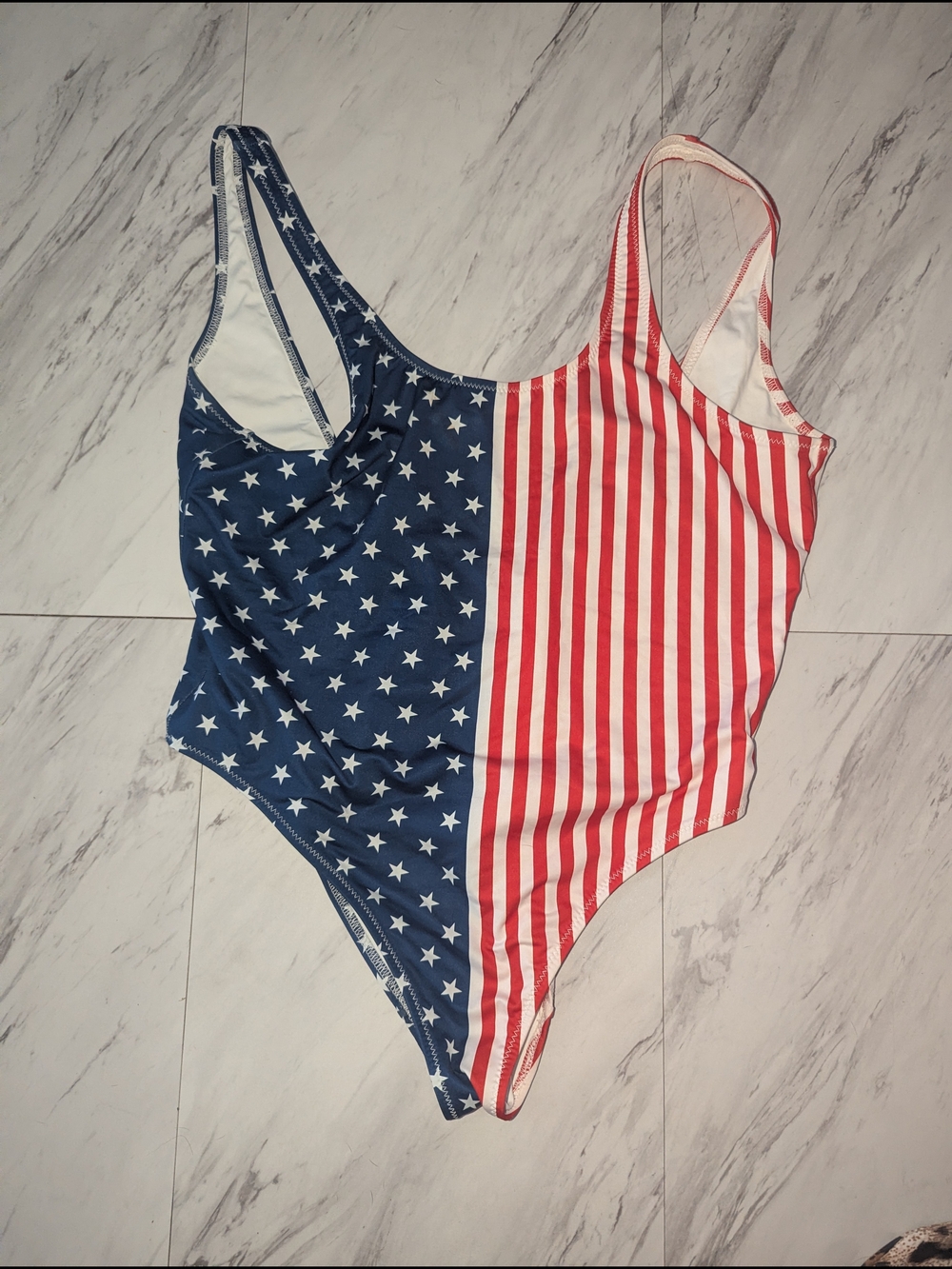 chubbies Women's Stars & Stripes One-Piece Swimsuit in Blue & White & Red
